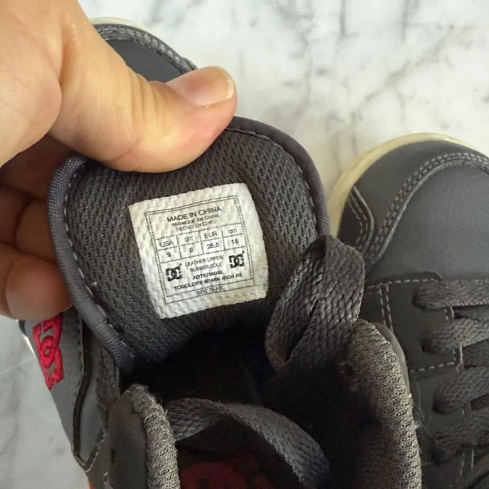 DC Toddlers Gray Spark High RS High Top Size 9